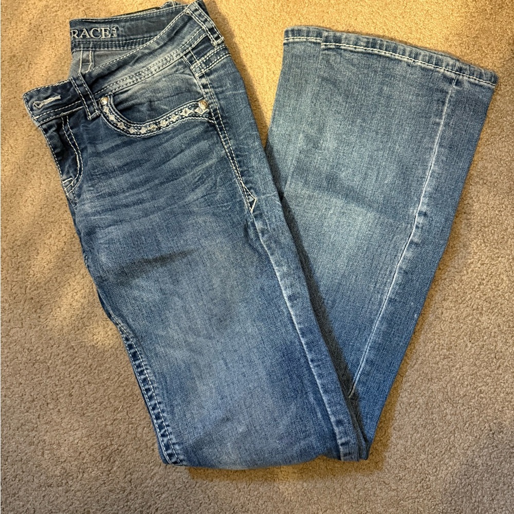 Grace Women's Light Blue Flare Jeans
